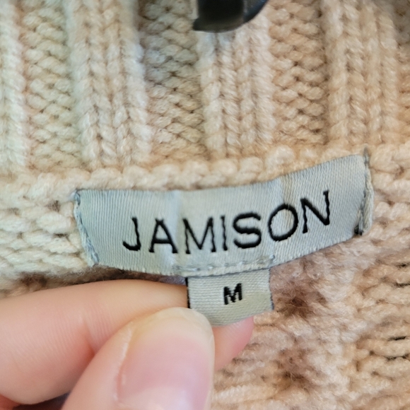 Jamison Thick Knit Cream Oatmeal Colored Sweater - Picture 3 of 6